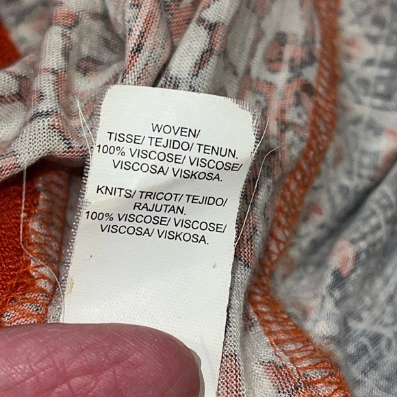 Lucky Brand Women's Blouse Size XL Red/Black/Blue/Cream Pullover Long Sleeve - Picture 8 of 9